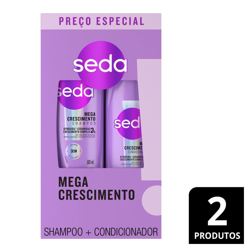 Seda Kit Mega Crescimento Shampoo 300ml + Condicionador 190ml
