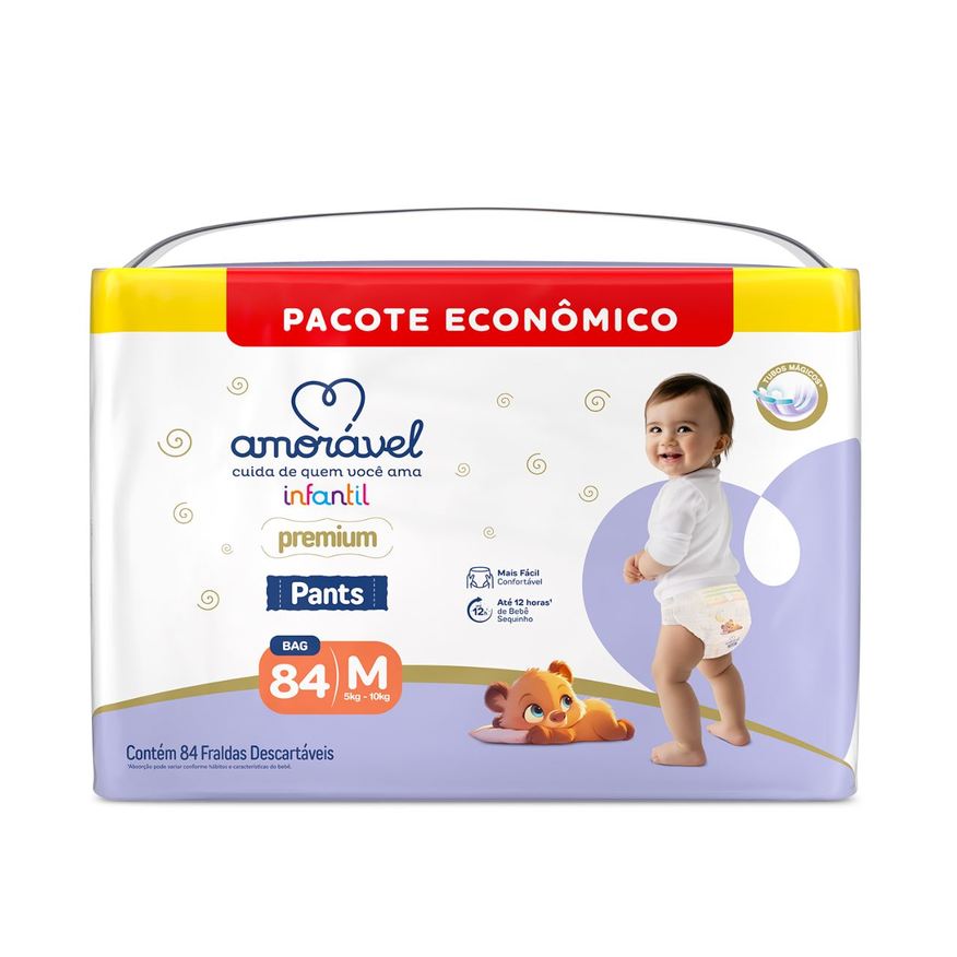 Amoravel Fralda Amorável Pants Ultrapack M 84 Unidades
