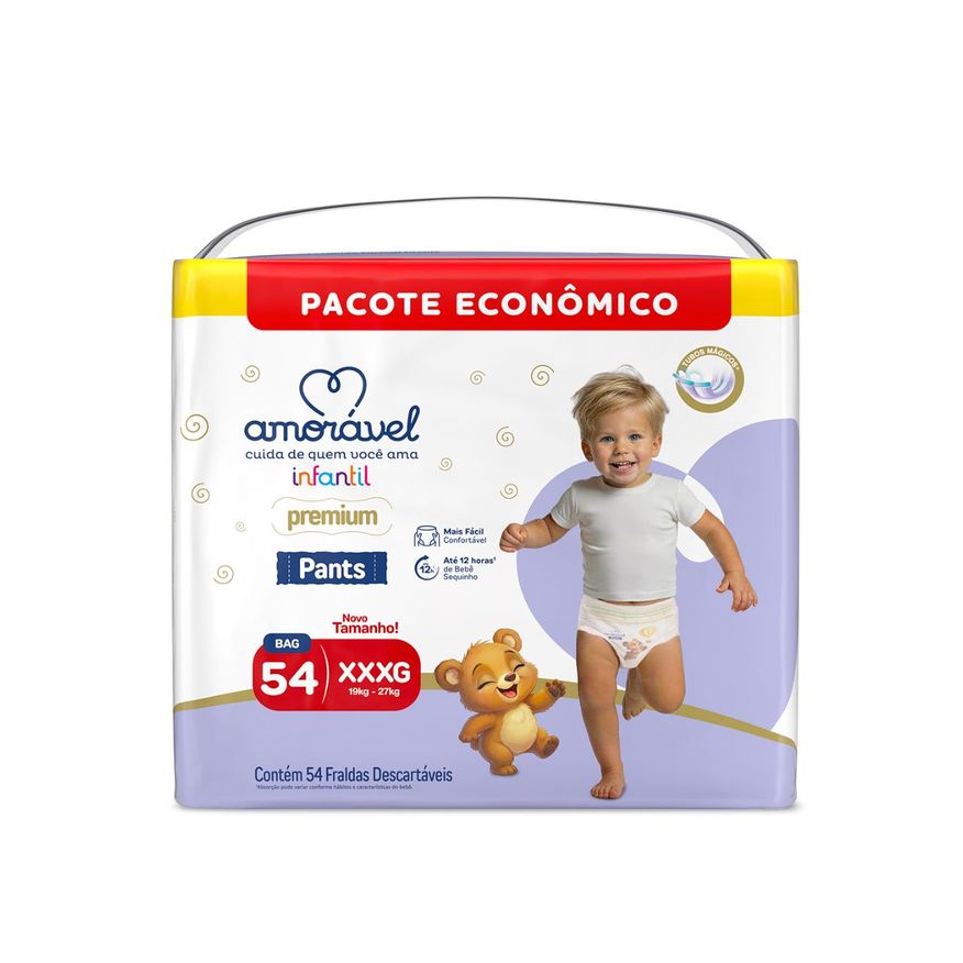 Amoravel Fralda Amorável Pants Ultrabag Xxxg 54 Unidades