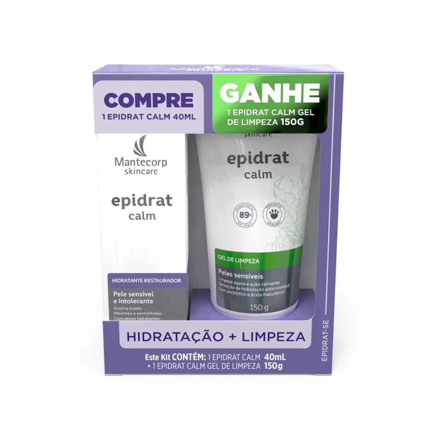 Epidrat Kit Mantecorp Skincare Hidratante Restaurador Calm 40ml + Gel De Limpeza 150g