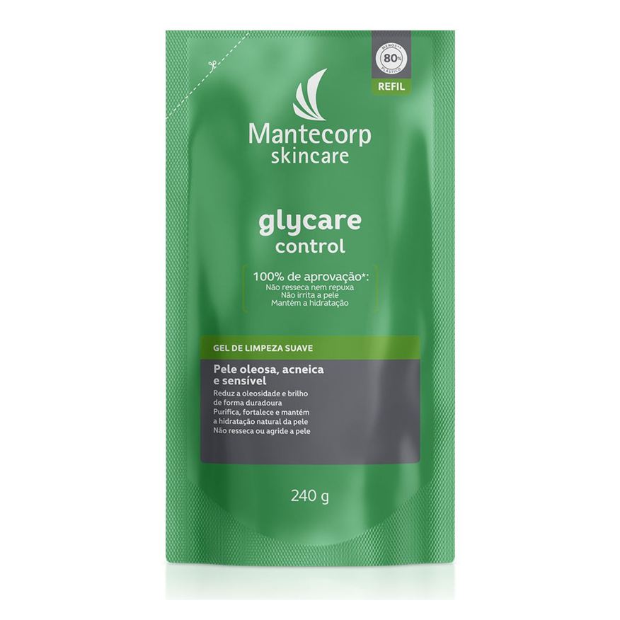 Glycare Gel De Limpeza Facial Mantecorp Skincare Control Refil 240g