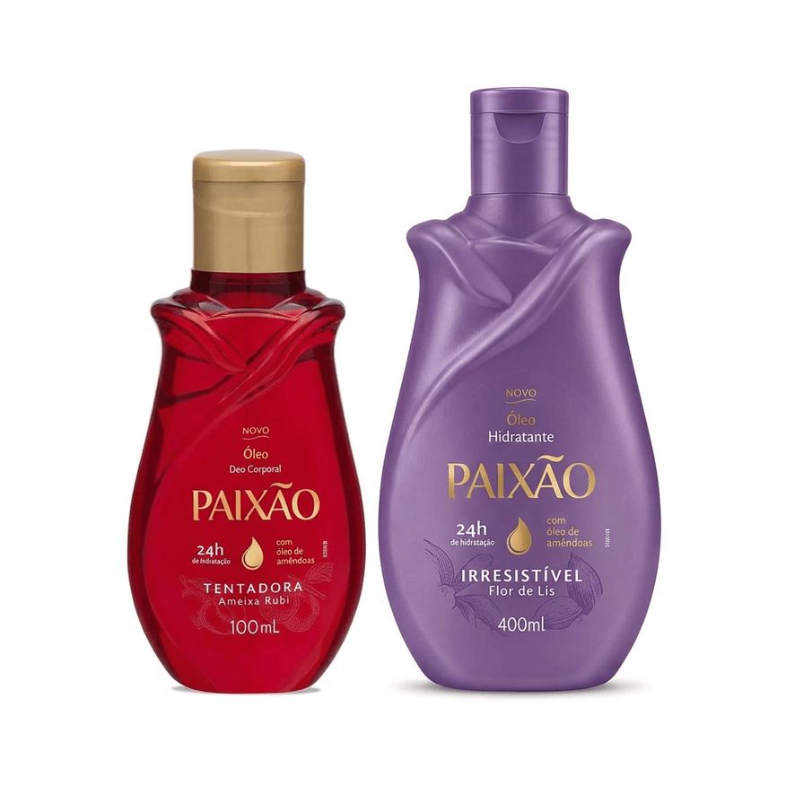 Paixão Kit Hidratação Corporal Hidratante Irresistível 400ml + Óleo Corporal Tentadora Ameixa Rubi 100ml