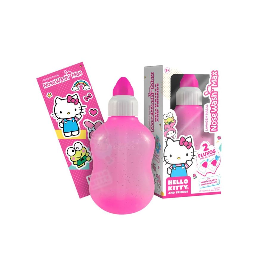 NoseWash Dispositivo De Lavagem Nasal Nose Wash Max Infantil Hello Kitty 240ml