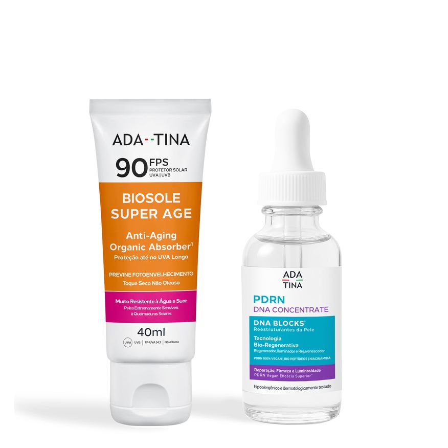 Ada Tina Italy Kit Anti-Idade Manchas Solares Sérum PDRN e Protetor FPS 90