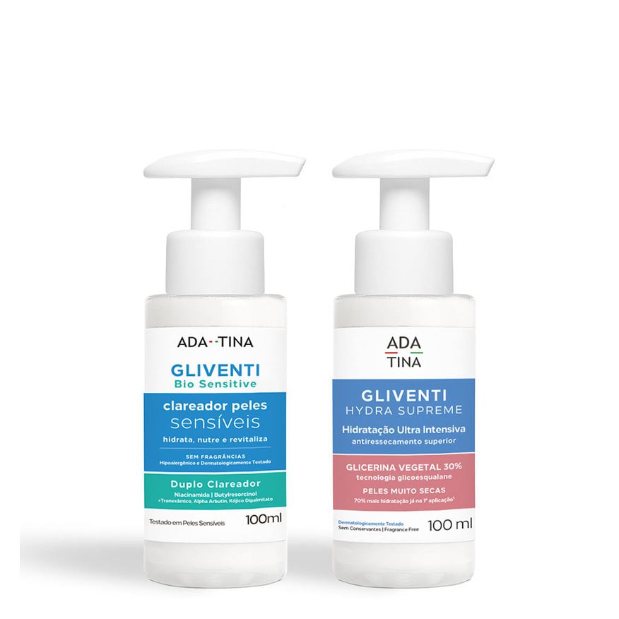 Ada Tina Italy Kit Gliventi Clareador Íntimo e Hidratante Facial Reparador