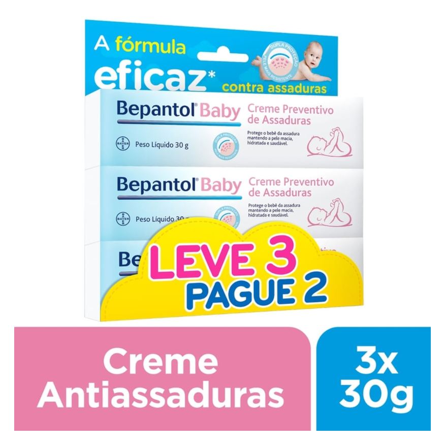 Bepantol Kit Pomada para Assadura Baby 30g 3 Unidades
