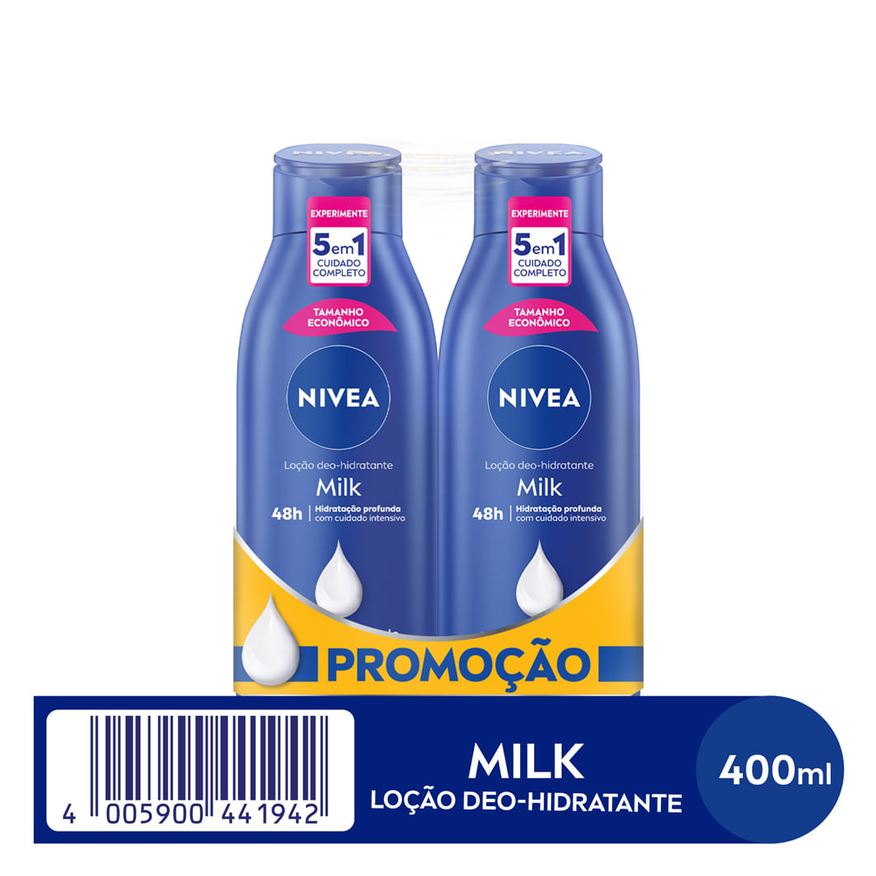 Nivea Kit Loção Hidratante Milk 400ml 2 Unidades