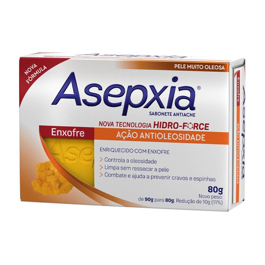Asepxia Sabonete Em Barra Enxofre Ação Antioleosidade 80g