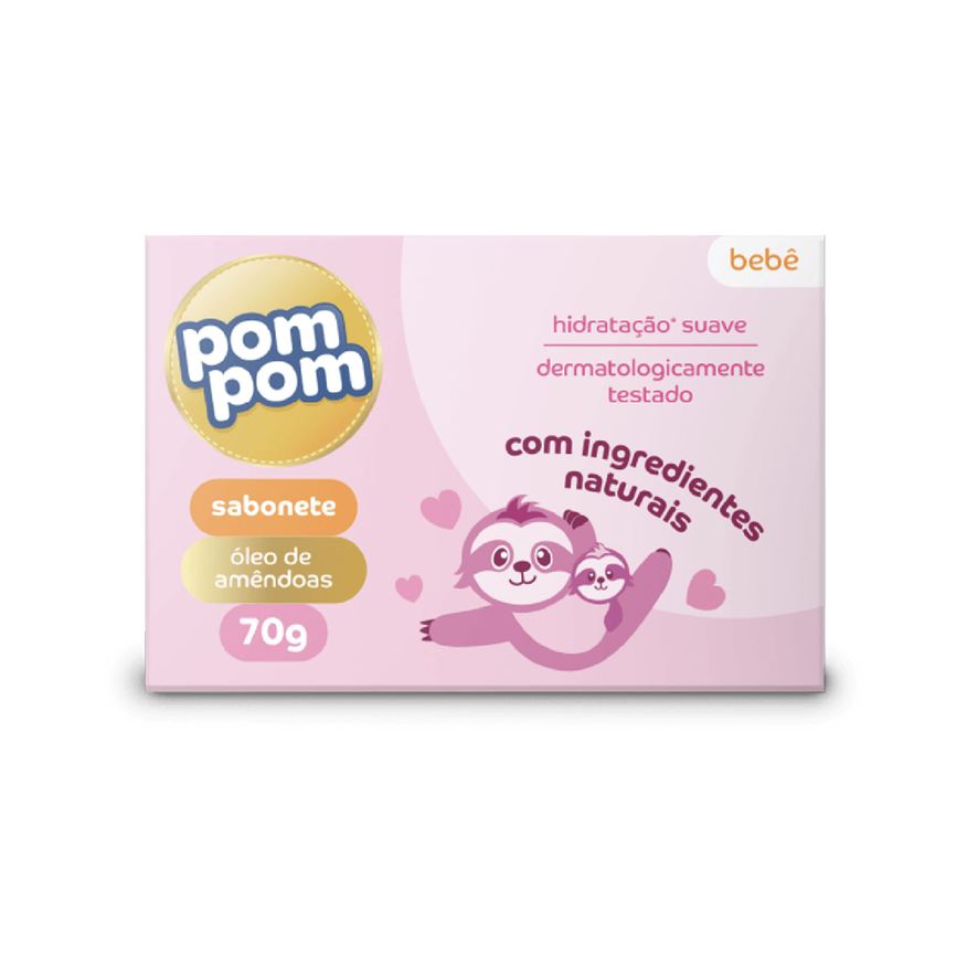 Pompom Sabonete em Barra Infantil Pom Pom Óleo de Amêndoas 70g