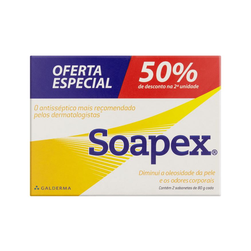 Galderma Kit Sabonete em Barra Soapex Antisséptico 80g 2 Unidades
