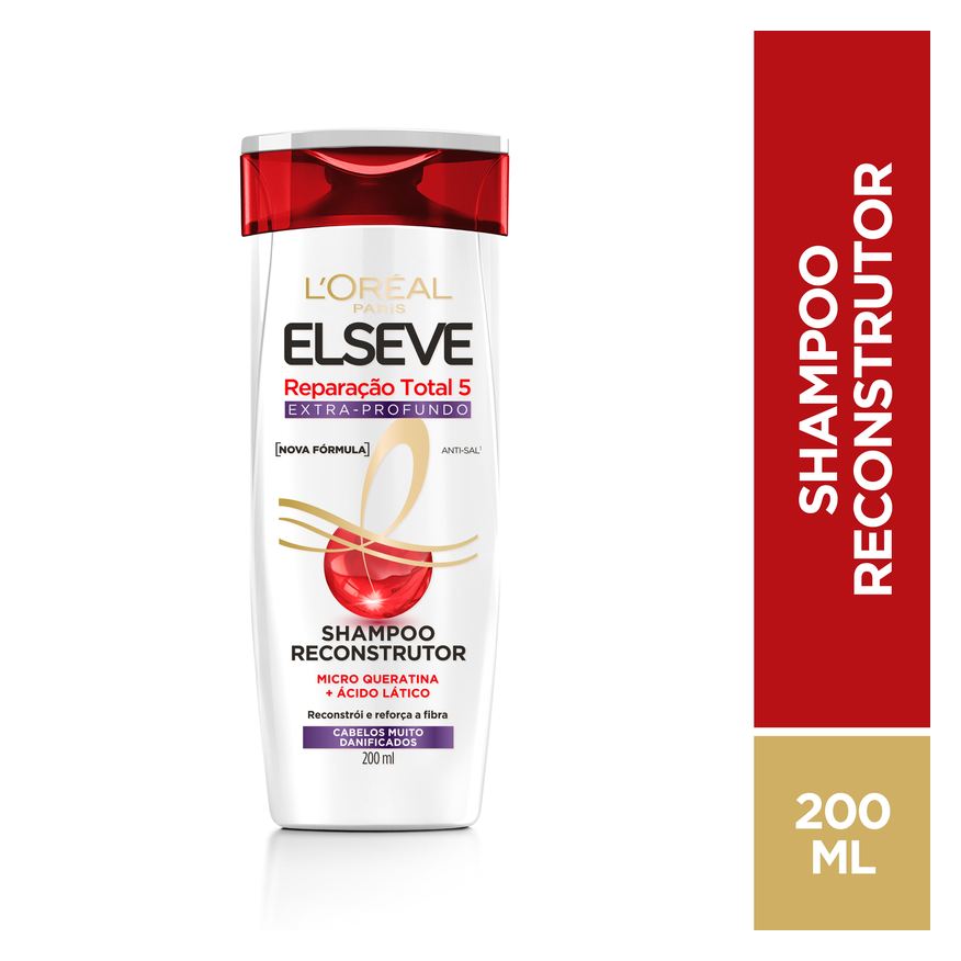Elseve Shampoo Reparação Total 5 Extra Profundo Reconstrutor 200ml