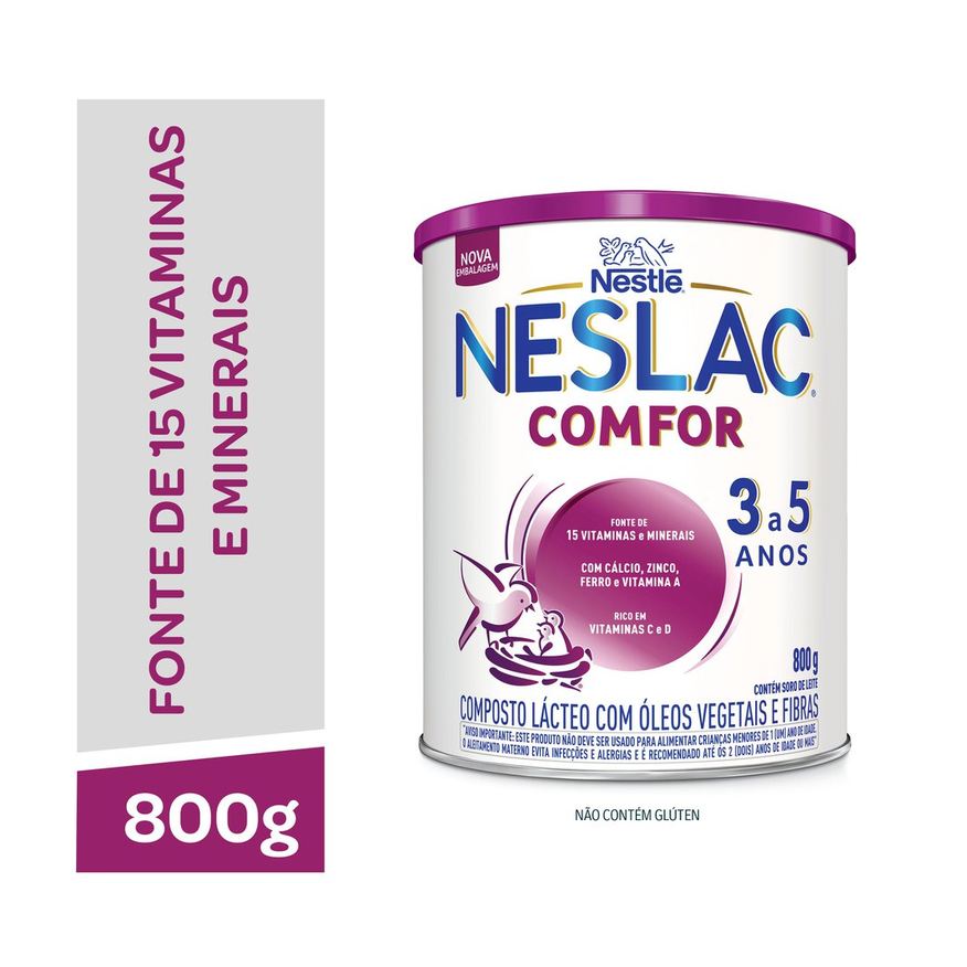 Neslac Composto Lácteo Infantil Comfor de 3 a 5 anos 800g