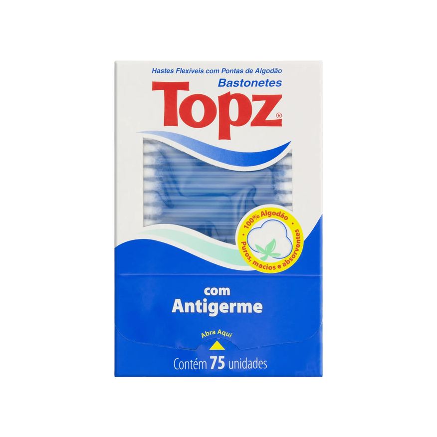 Topz Hastes Flexíveis Antigerme 75 Unidades