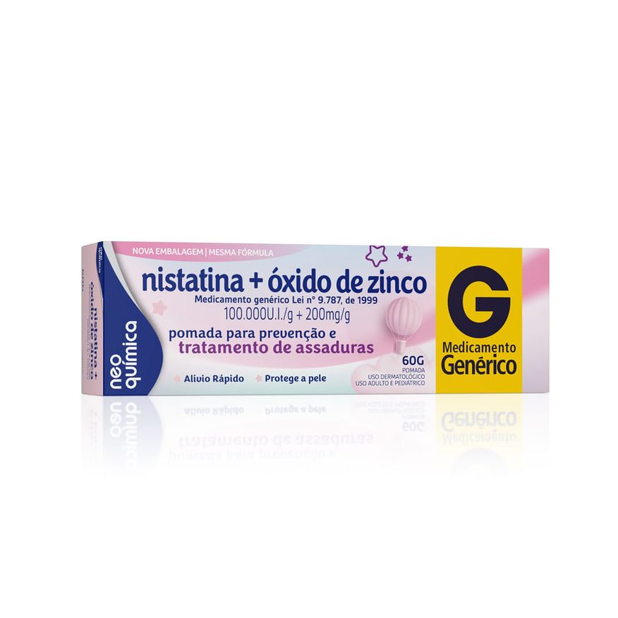 Neo Quimica Pomada Antiassaduras Nistatina + Óxido de Zinco Neo Química 60g
