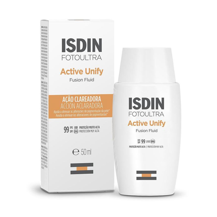 ISDIN Protetor Solar Facial Active Unify FPS99 Fusion Fluid Sem Cor 50ml