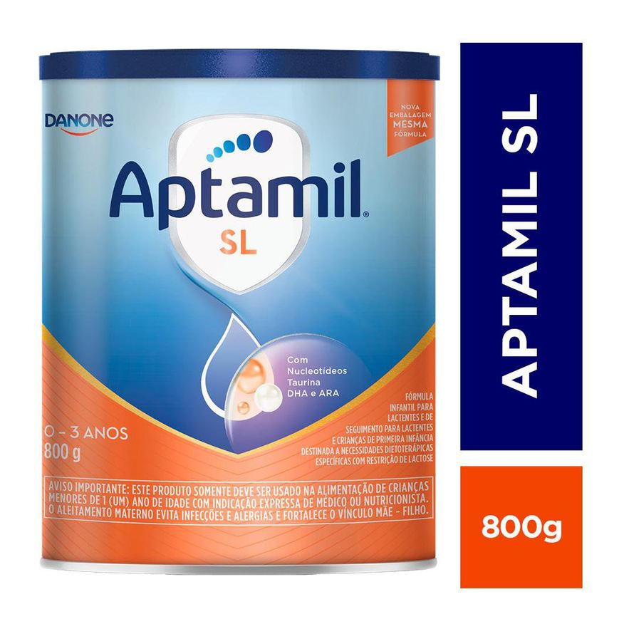 Aptamil Fórmula Infantil SL Sem Lactose de 0 a 3 anos 800g