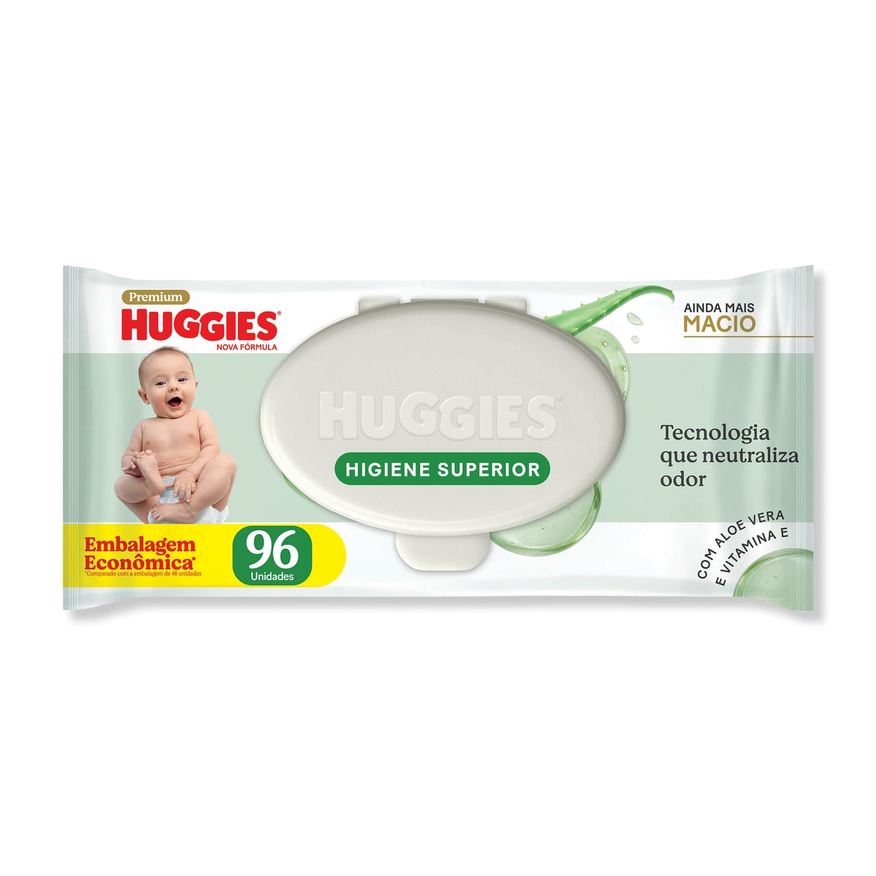 Huggies Lenços Umedecidos Higiene Superior Limpam 2x Mais 192 Unidades