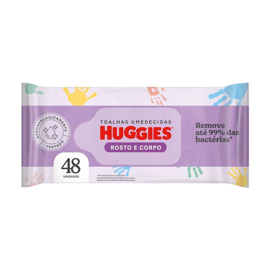 Huggies Lenços Umedecidos Rosto e Corpo Hipoalergênico 48 Unidades