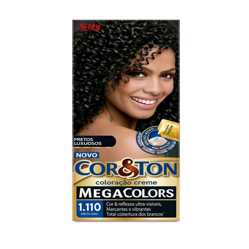 Cor&ton Tintura Mega Colors Preto Onix 1.110