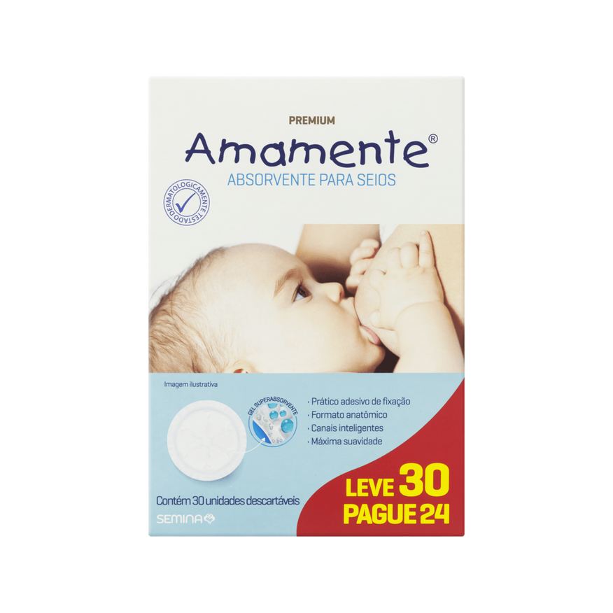 Amamente Absorvente para Seios Descartável 30 Unidades