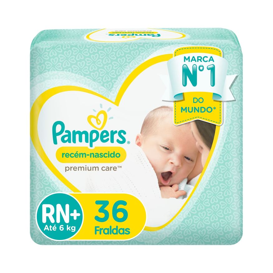 Pampers Fralda Recém-Nascido Premium Care RN+ 36 Unidades
