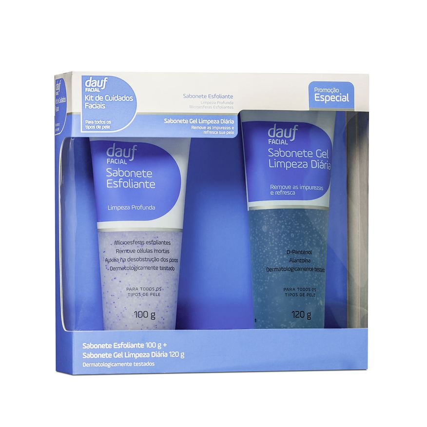 Dauf Kit Sabonete Facial Gel 120g + Sabonete Facial Esfoliante 100g