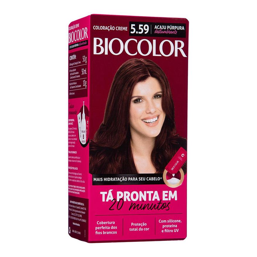 Biocolor Tinta de Cabelo Mini Kit Acaju Púrpura 5.59