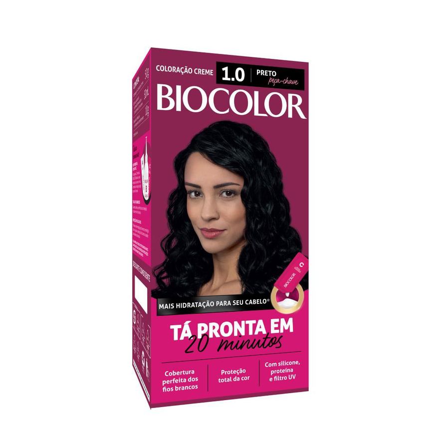 Biocolor Tinta de Cabelo Mini Kit Preto Fundamental 1.0