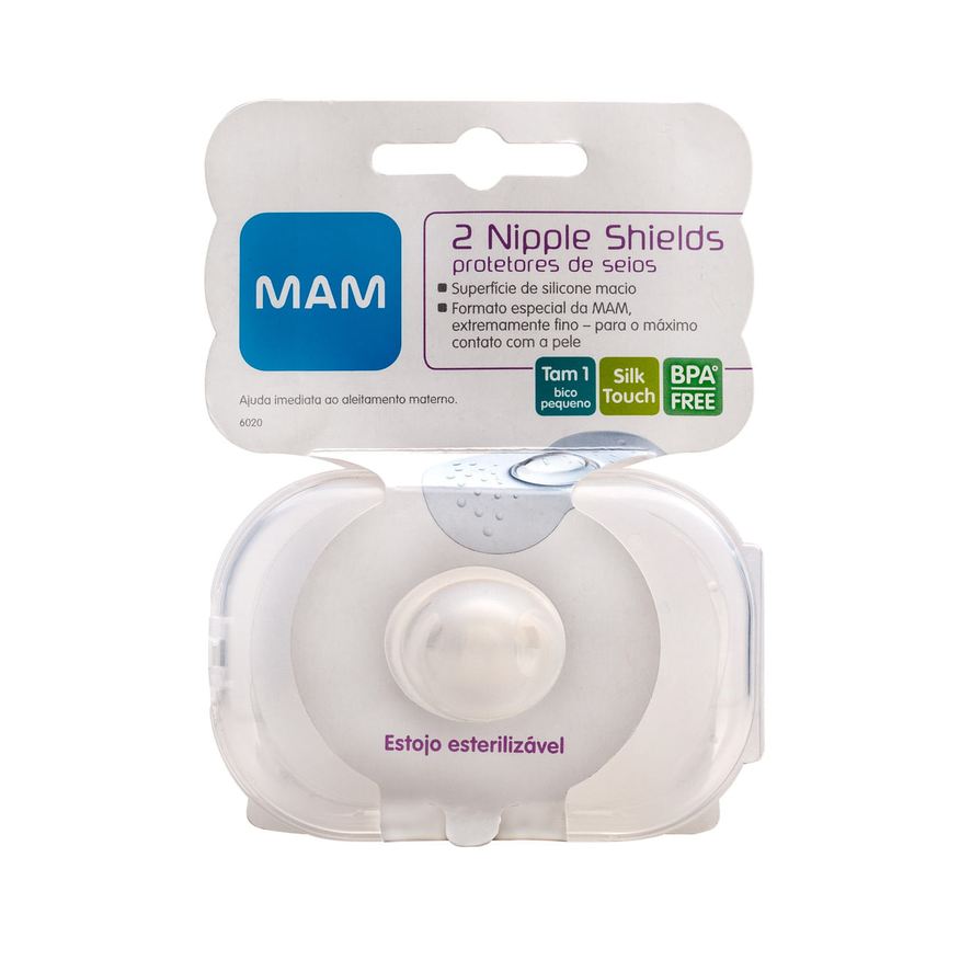 MAM Protetor de Mamilo Nipple Shields Pequeno Tamanho 1 2 Unidades + Estojo