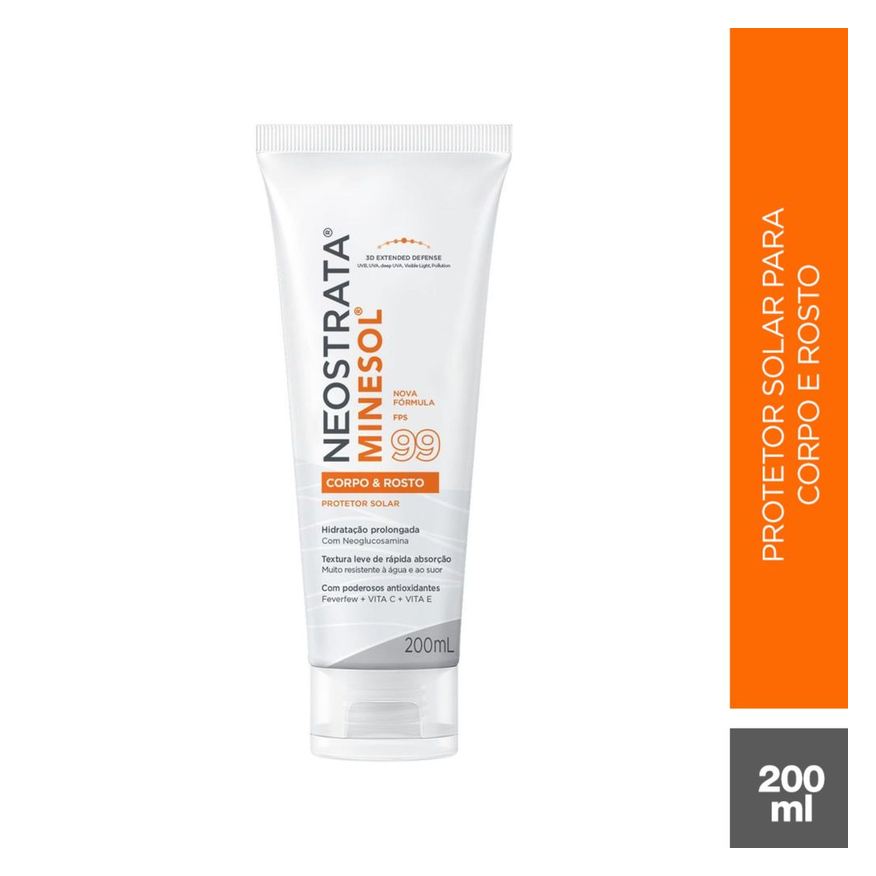 Minesol Protetor Solar Corpo e Rosto Neostrata FPS 99 200ml