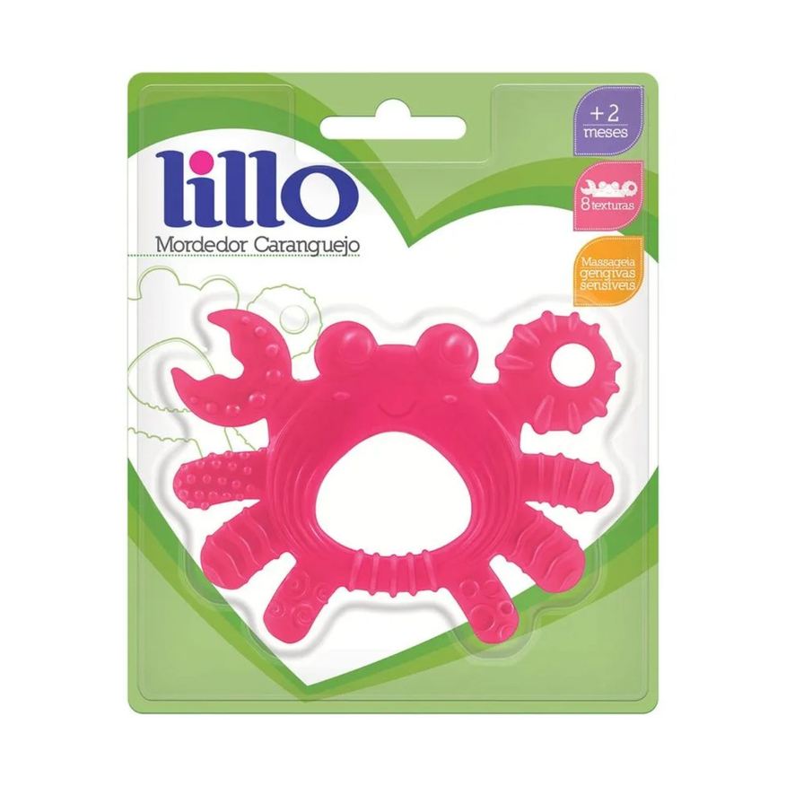 Lillo Mordedor Caranguejo +4meses Massageador de Gengivas Rosa 1 Unidades