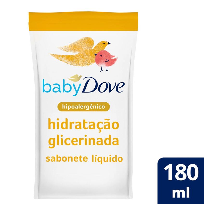 Dove Sabonete Líquido Infantil Baby Hidratação Glicerinada Refil 180ml