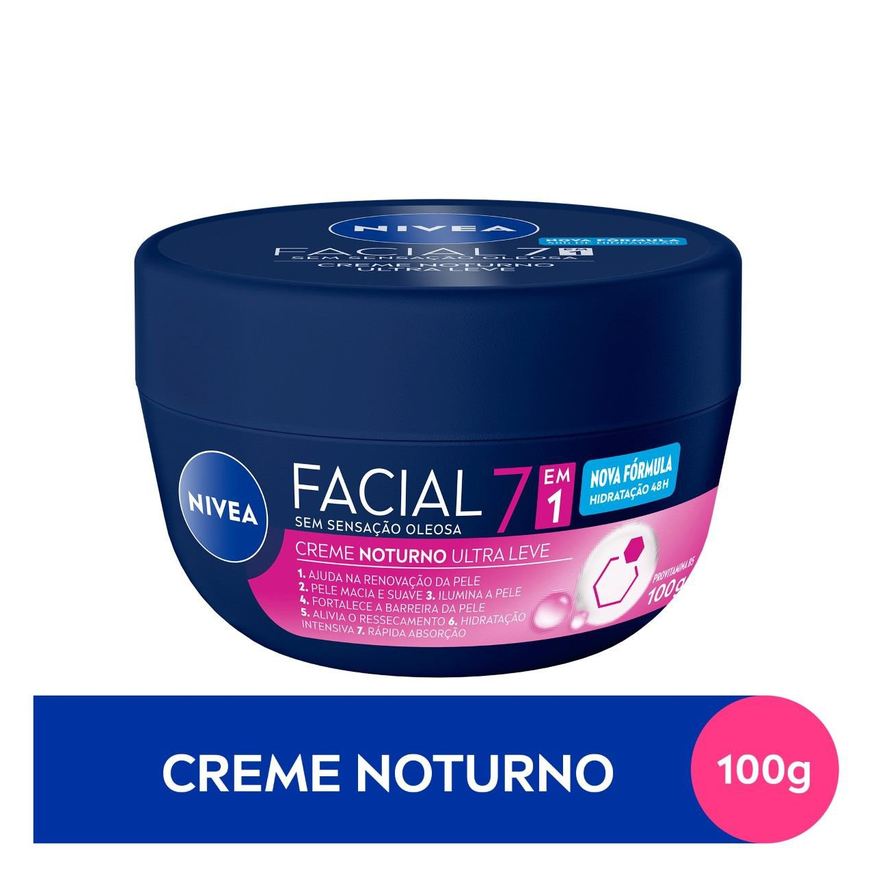 Nivea Creme Facial Ultraleve 7 em 1 Noturno 100g