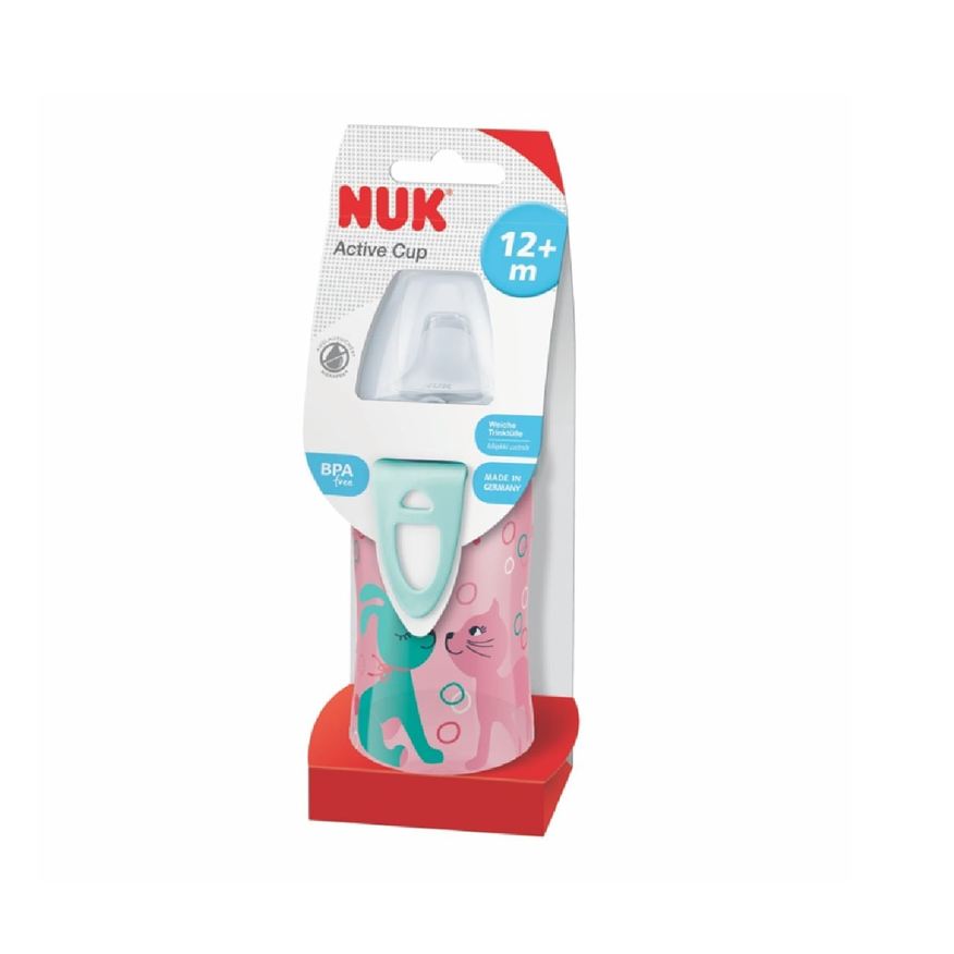 NUK Copo de Transição Active Cup +12 meses Antivazamento Rosa 300ml 1 Unidade
