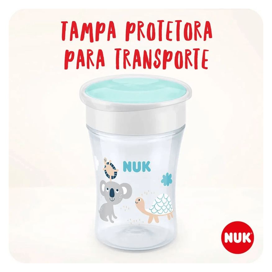 NUK Copo de Transição Evolution Magic Cup 360º +8 meses Antivazamento Azul 230ml 1 Unidade