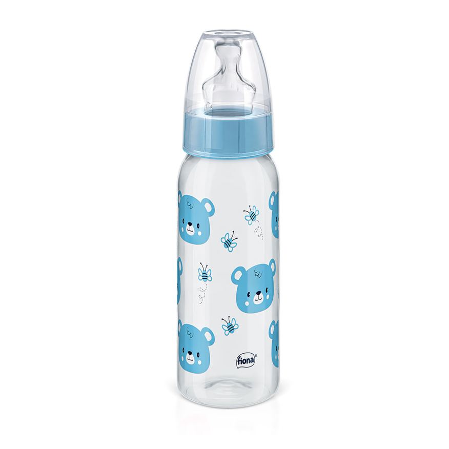 Fiona Mamadeira Desenhos Anatômica +6 meses Sem BPA Azul Tamanho 2 240ml 1 Unidade