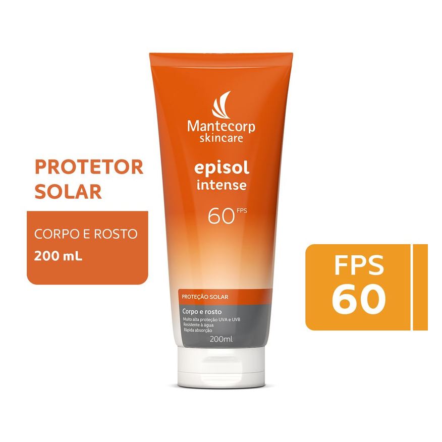 Episol Protetor Solar Intense FPS60 Rosto e Corpo 200ml