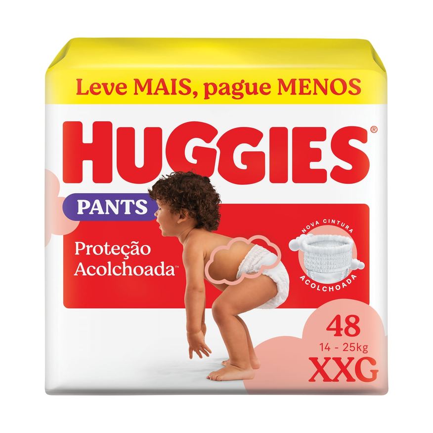 Huggies Fralda Pants Proteção Acolchoada XXG 48 Unidades