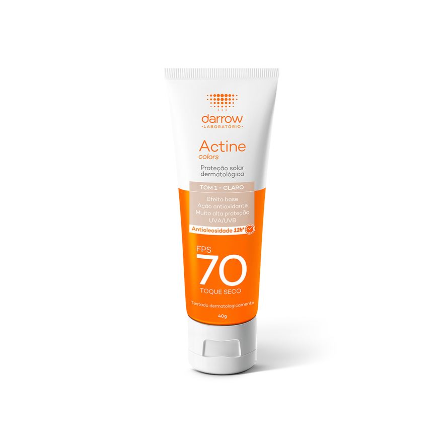 Actine Protetor Solar Facial Darrow Colors Toque Seco FPS70 Cor Pele Clara 40g