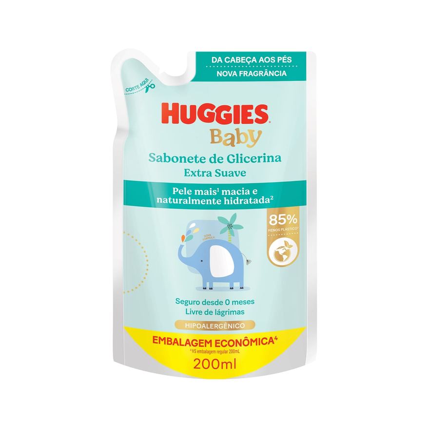 Huggies Sabonete Líquido Infantil Extra Suave Refil 200ml