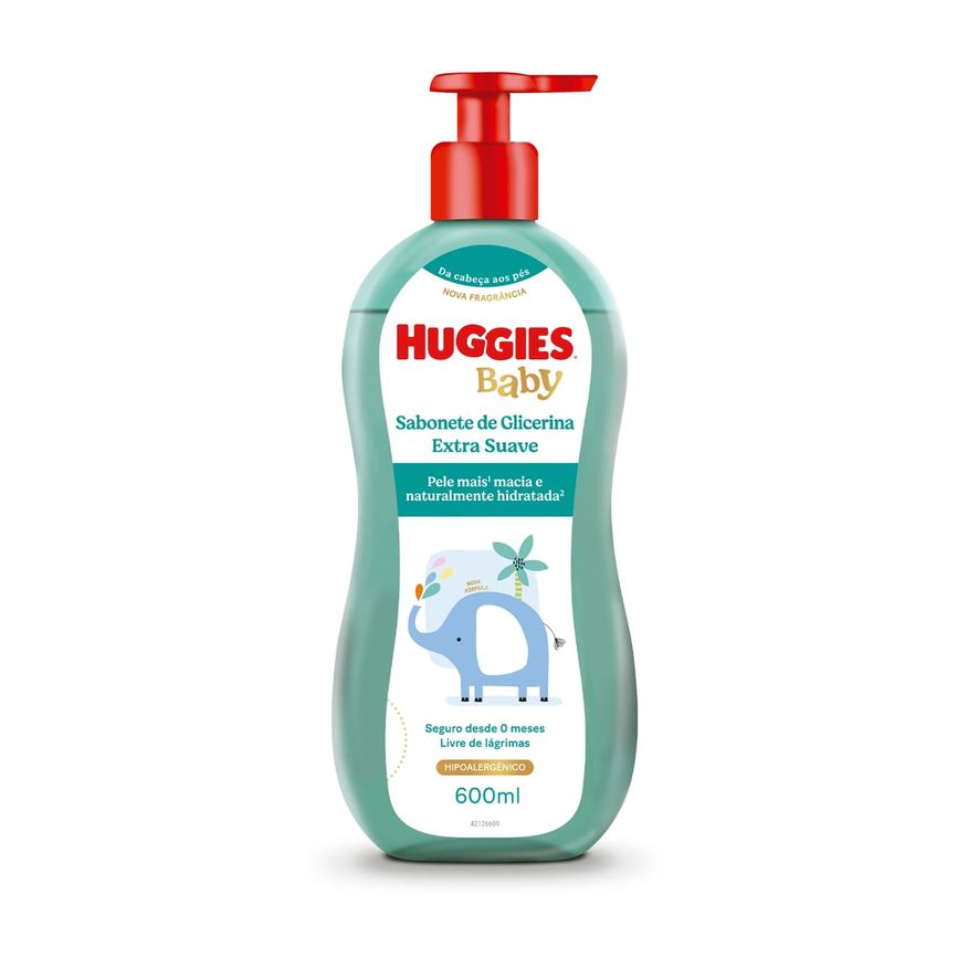 Huggies Sabonete Líquido Infantil Glicerina Extra Suave 600ml