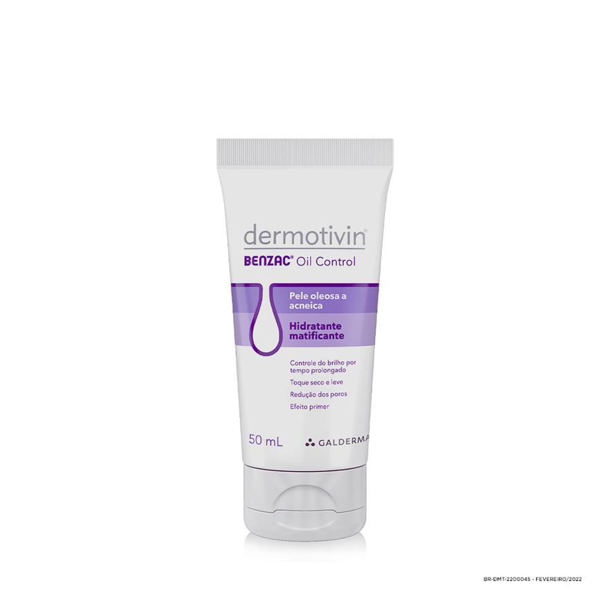 Dermotivin Hidratante Facial Benzac Oil Control Matificante Pele Oleosa e Acneica 50ml