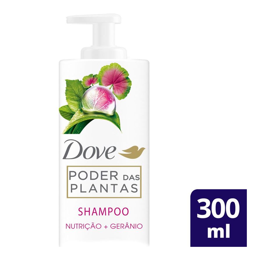 Dove Shampoo Poder das Plantas Nutrição + Gerânio 300ml