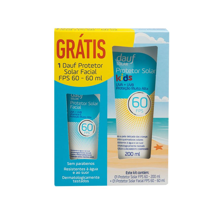 Dauf Protetor Solar Kids Fps60 Protetor Solar Facial Fps60 60ml