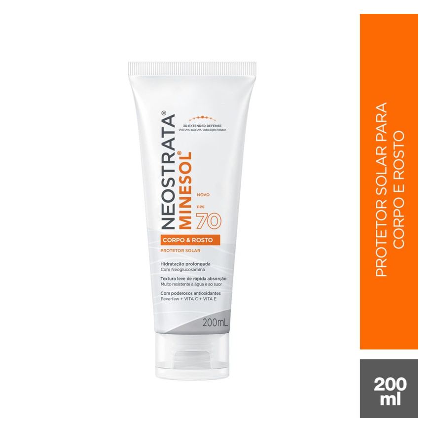 Minesol Protetor Solar Neostrata Rosto e Corpo FPS70 200ml