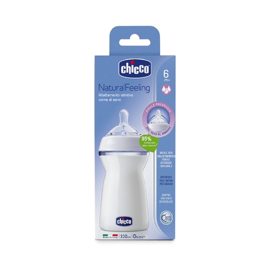 Chicco Mamadeira Step Up Bico Redondo +6 meses Fluxo Rápido 330ml 1 Unidade