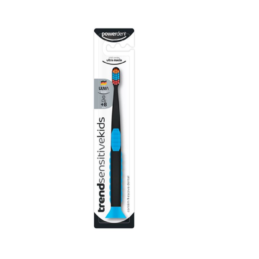 Powerdent Escova Dental Infantil Trends Sensitive Kids +8 anos Cerdas Macias 1 Unidade