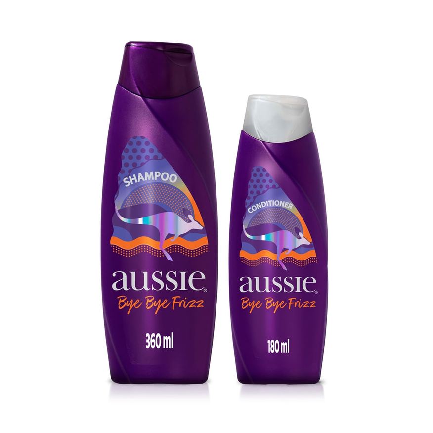 Aussie Kit Shampoo Bye Bye Frizz 360ml 1 Unidade + Condicionador Aussie Bye Bye Frizz 180ml 1 Unidade