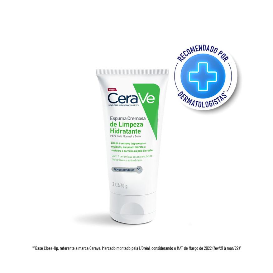 CeraVe Espuma de Limpeza Facial Hidratante Pele Normal a Seca 60g