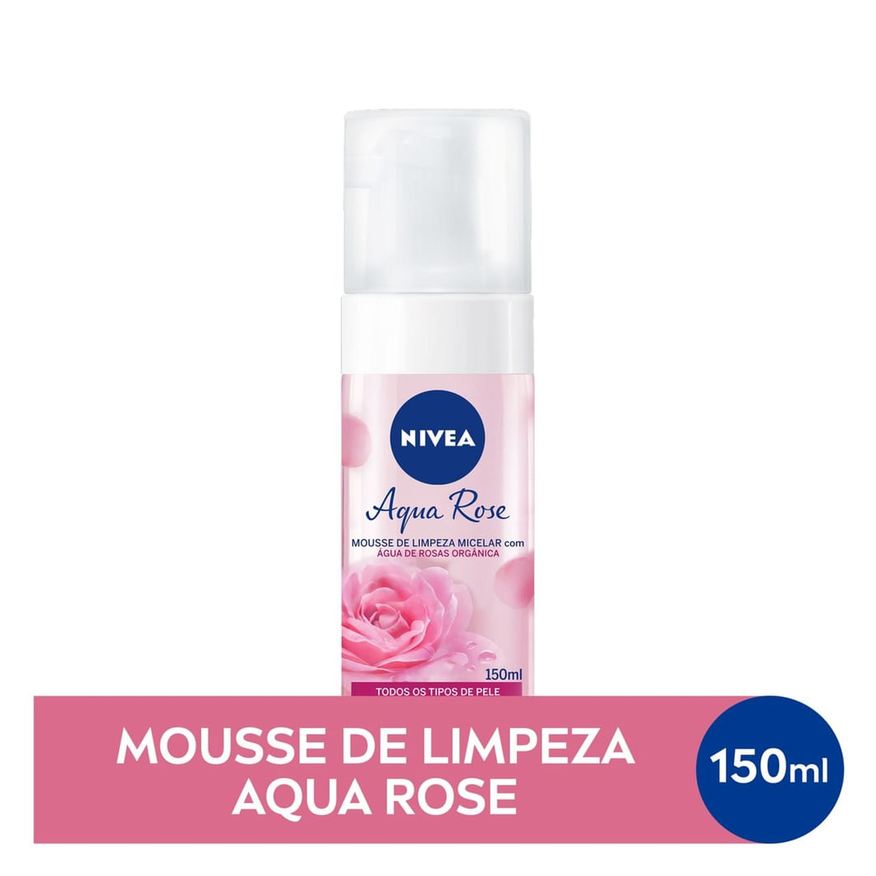 Nivea Mousse de Limpeza Facial Aqua Rose com Água de Rosas Orgânica 150ml